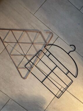 Dual Metal Clothing Hooks - Black and Rose Gold organizer closet hangers